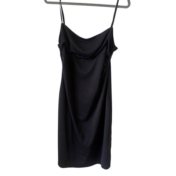 BCBG Paris Dresses & Skirts - BCBG Paris Women’s Black Cowl Neck Slip Empire Waist Spaghetti Strap Midi Dress